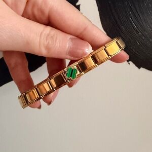 Lucky Clover Italian Charm Bracelet – Gold tone Stainless Steel